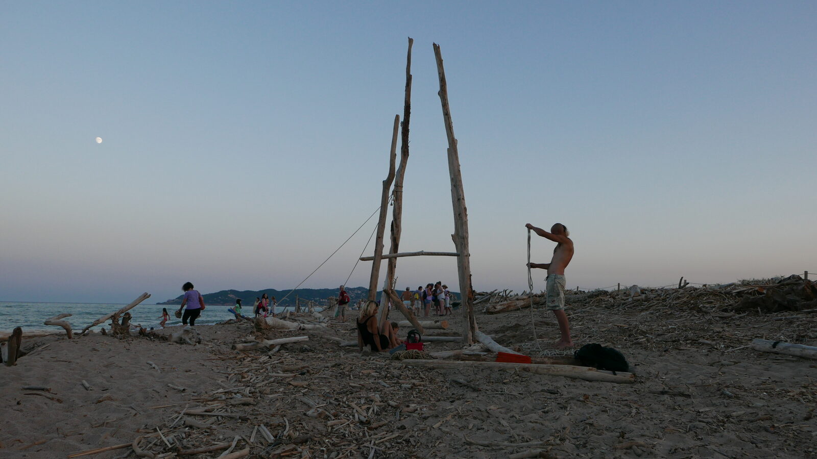 Power Tower I — construction on the shore